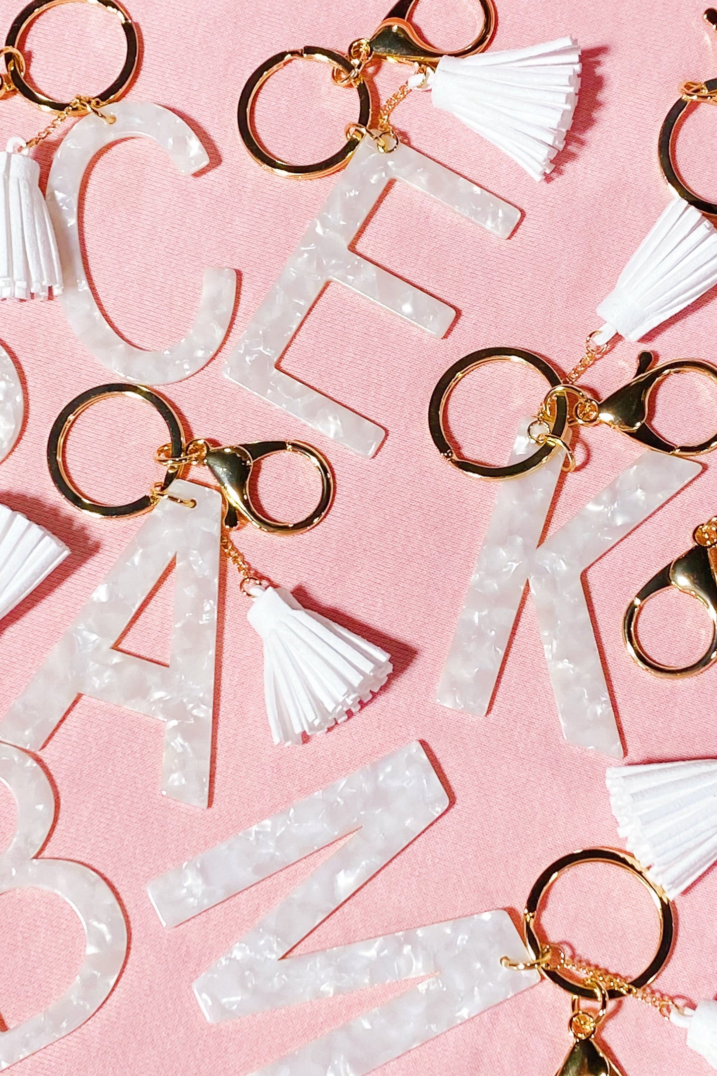 Chic White Tasseled Keychain