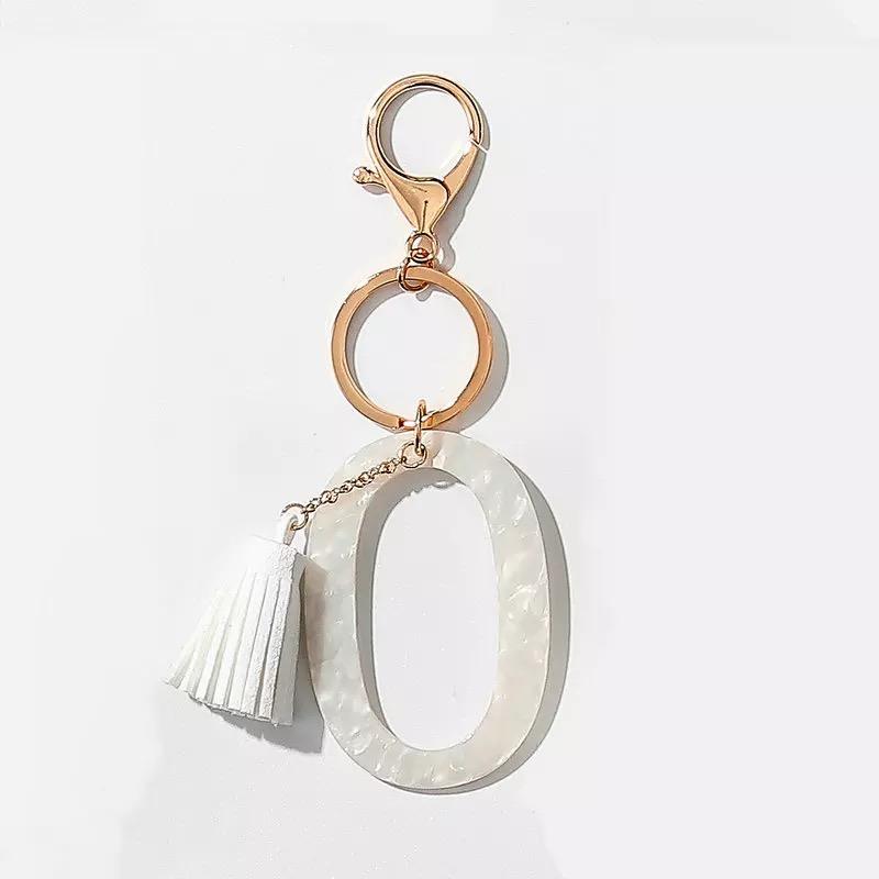 Chic White Tasseled Keychain
