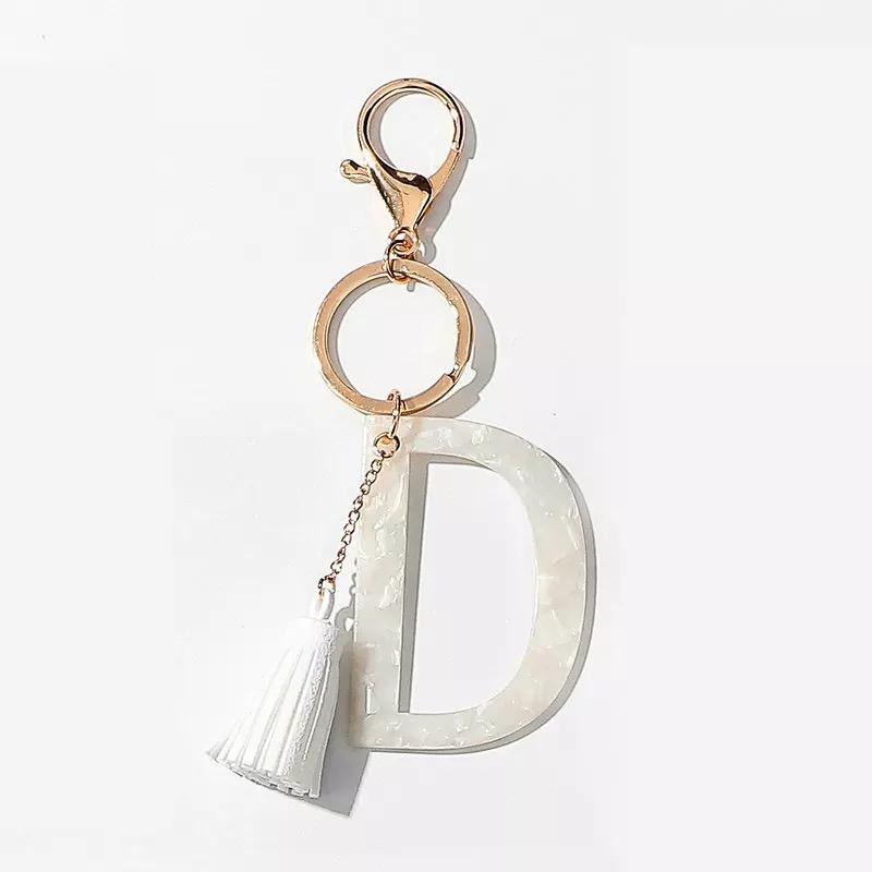 Chic White Tasseled Keychain