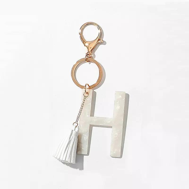 Chic White Tasseled Keychain