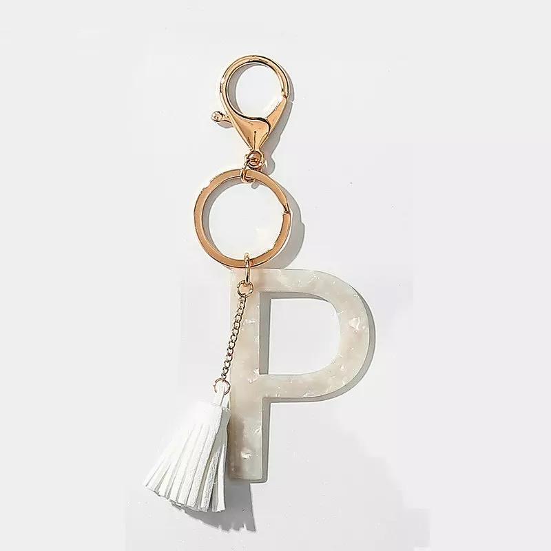 Chic White Tasseled Keychain